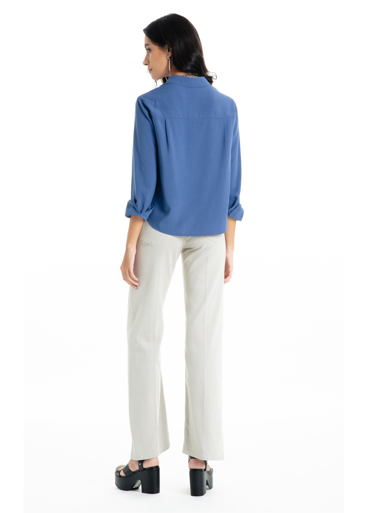 Camisa Visco Petit Mc Azul Jeans