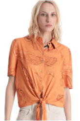 Camisa Visco Petit Paisley Laranja