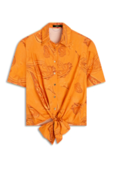 Camisa Visco Petit Paisley Laranja