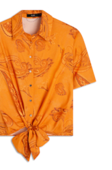 Camisa Visco Petit Paisley Laranja