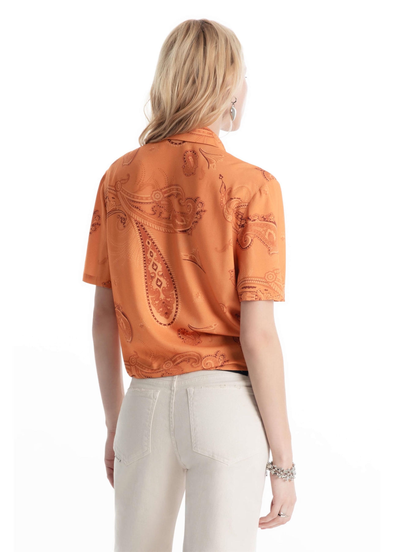 Camisa Visco Petit Paisley Laranja