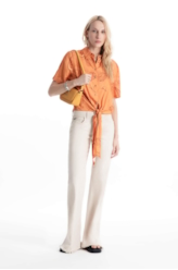 Camisa Visco Petit Paisley Laranja