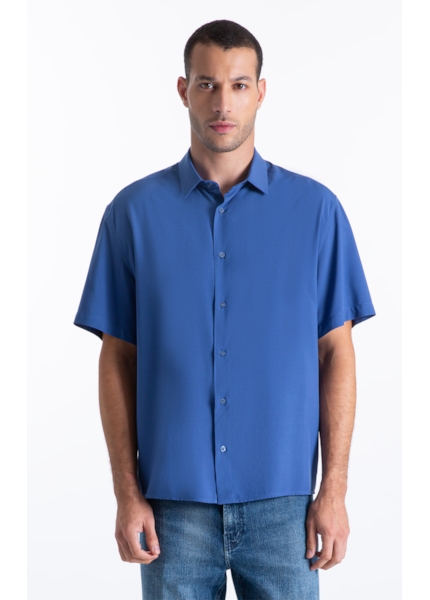 Camisa Visco Vintage Xangai Azul Jeans