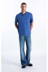 Camisa Visco Vintage Xangai Azul Jeans