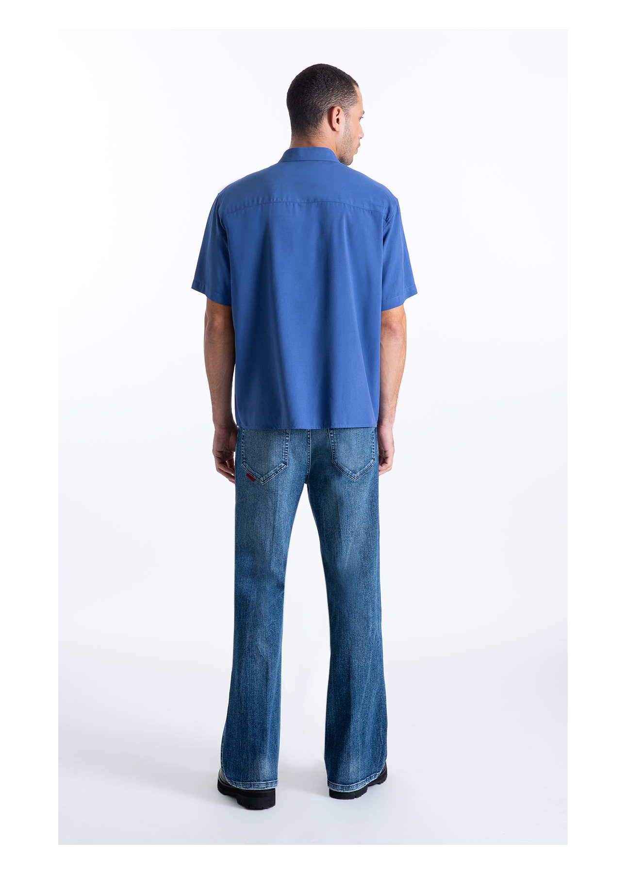 Camisa Visco Vintage Xangai Azul Jeans