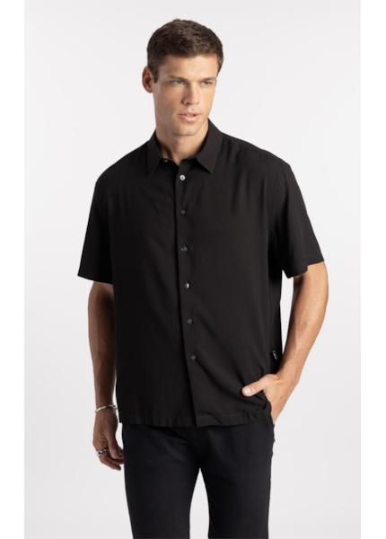 Camisa Visco Vintage Xangai Preto