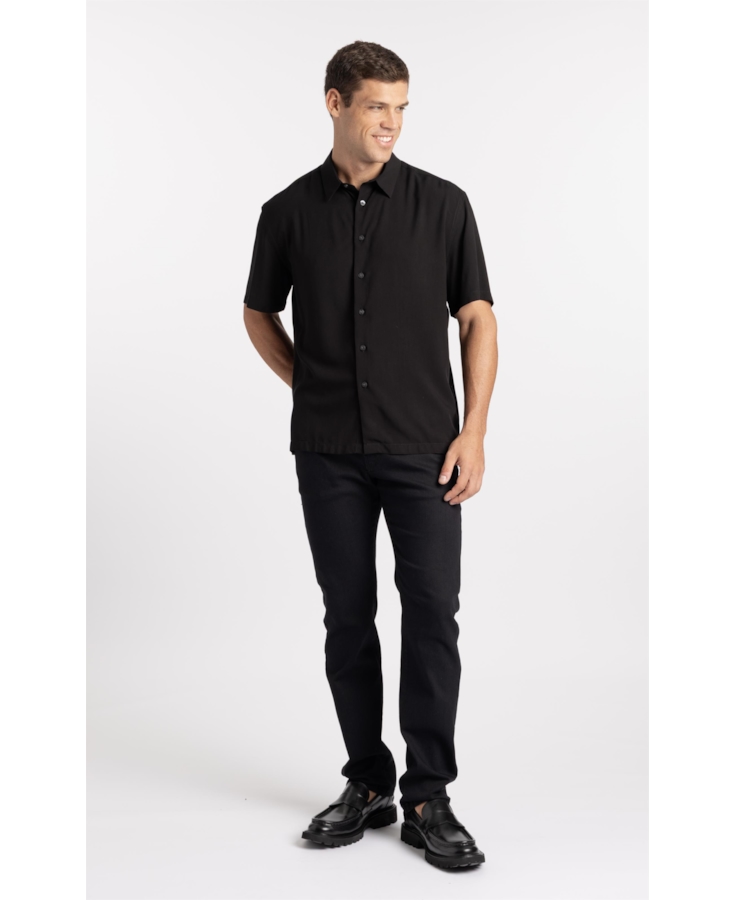 Camisa Visco Vintage Xangai Preto