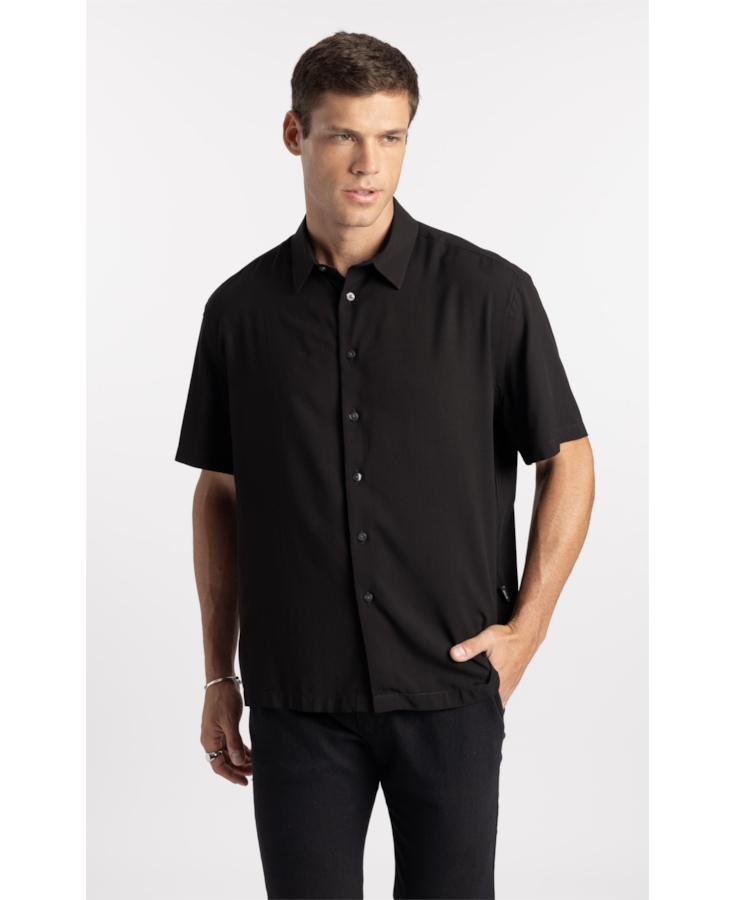 Camisa Visco Vintage Xangai Preto