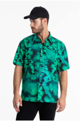 Camisa Visco Watercolor New Surf Anatomic Verde