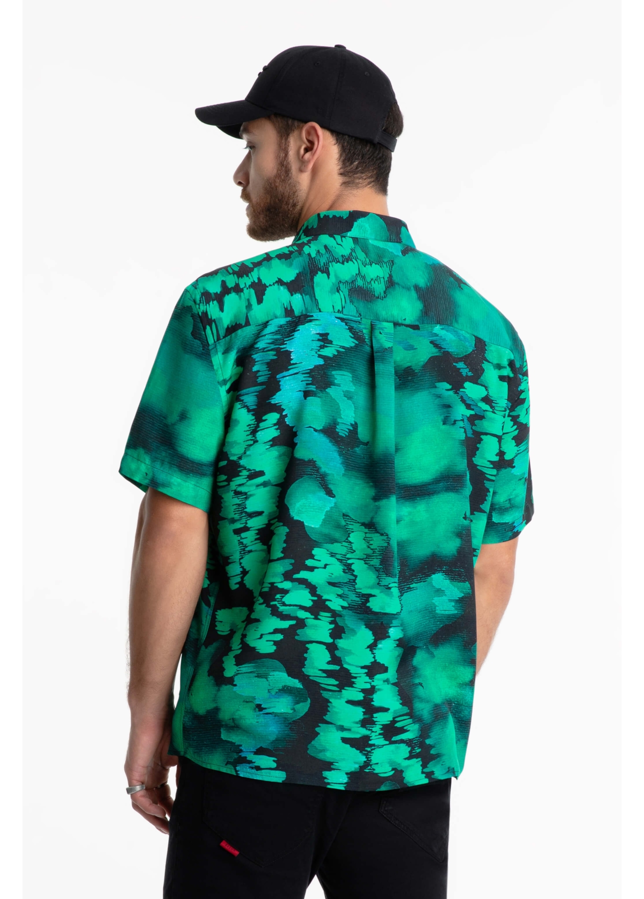 Camisa Visco Watercolor New Surf Anatomic Verde