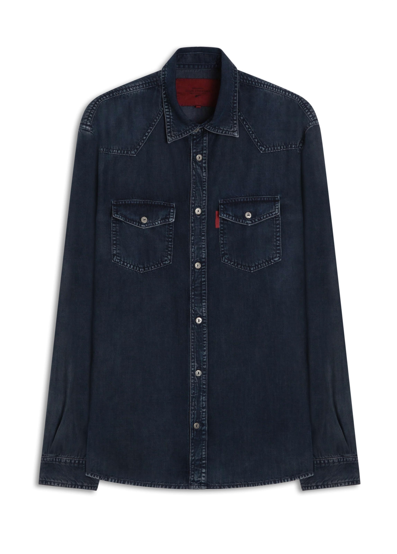 Camisa Viscose Denim Classic Western Lav. Pigmento Preto + Sky