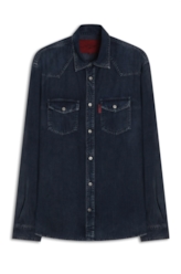 Camisa Viscose Denim Classic Western Lav. Pigmento Preto + Sky