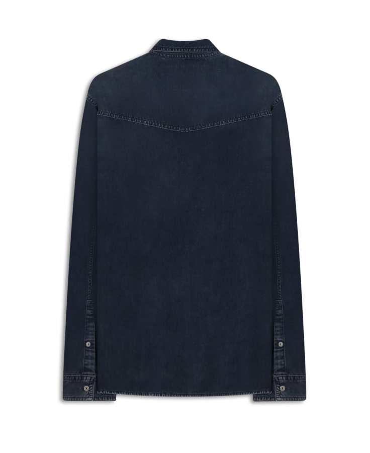 Camisa Viscose Denim Classic Western Lav. Pigmento Preto + Sky