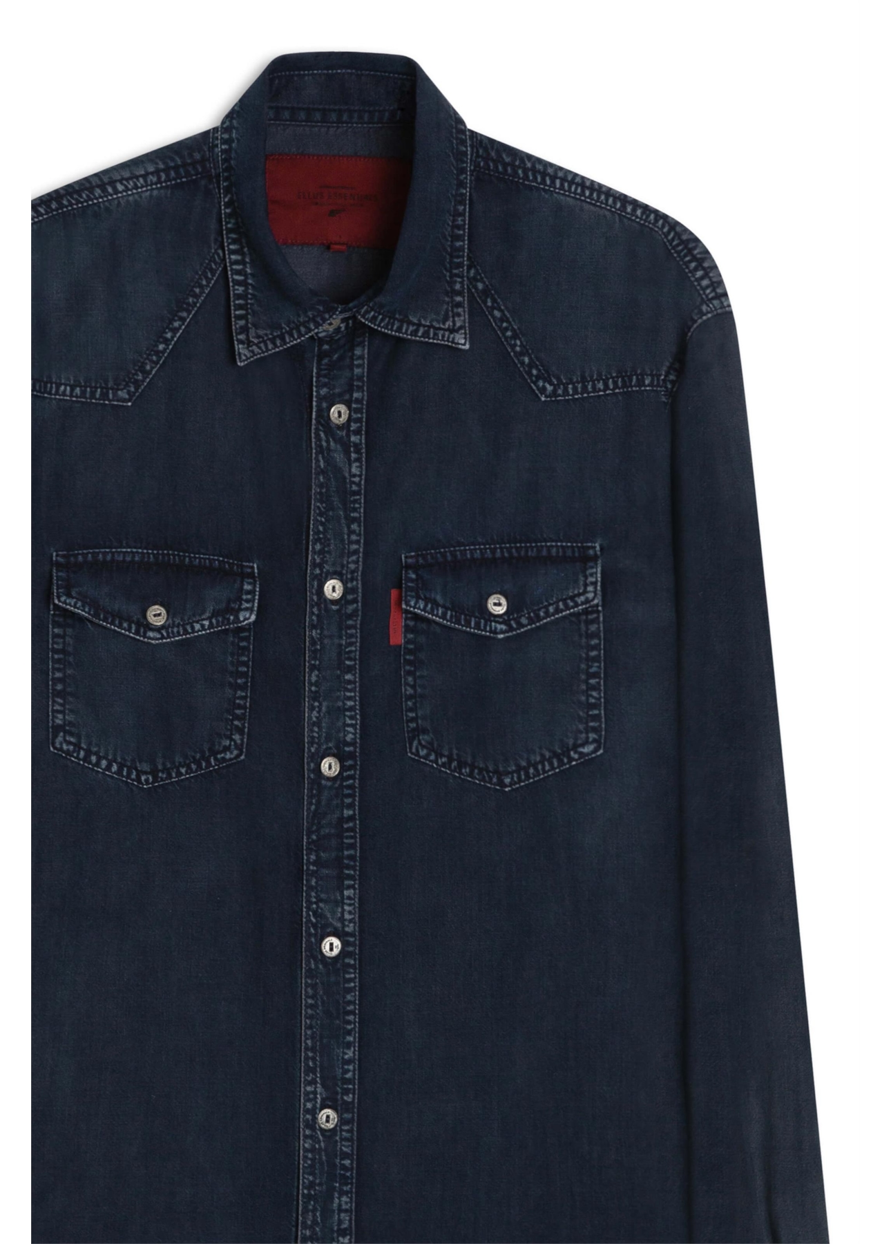 Camisa Viscose Denim Classic Western Lav. Pigmento Preto + Sky