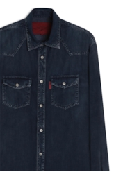 Camisa Viscose Denim Classic Western Lav. Pigmento Preto + Sky