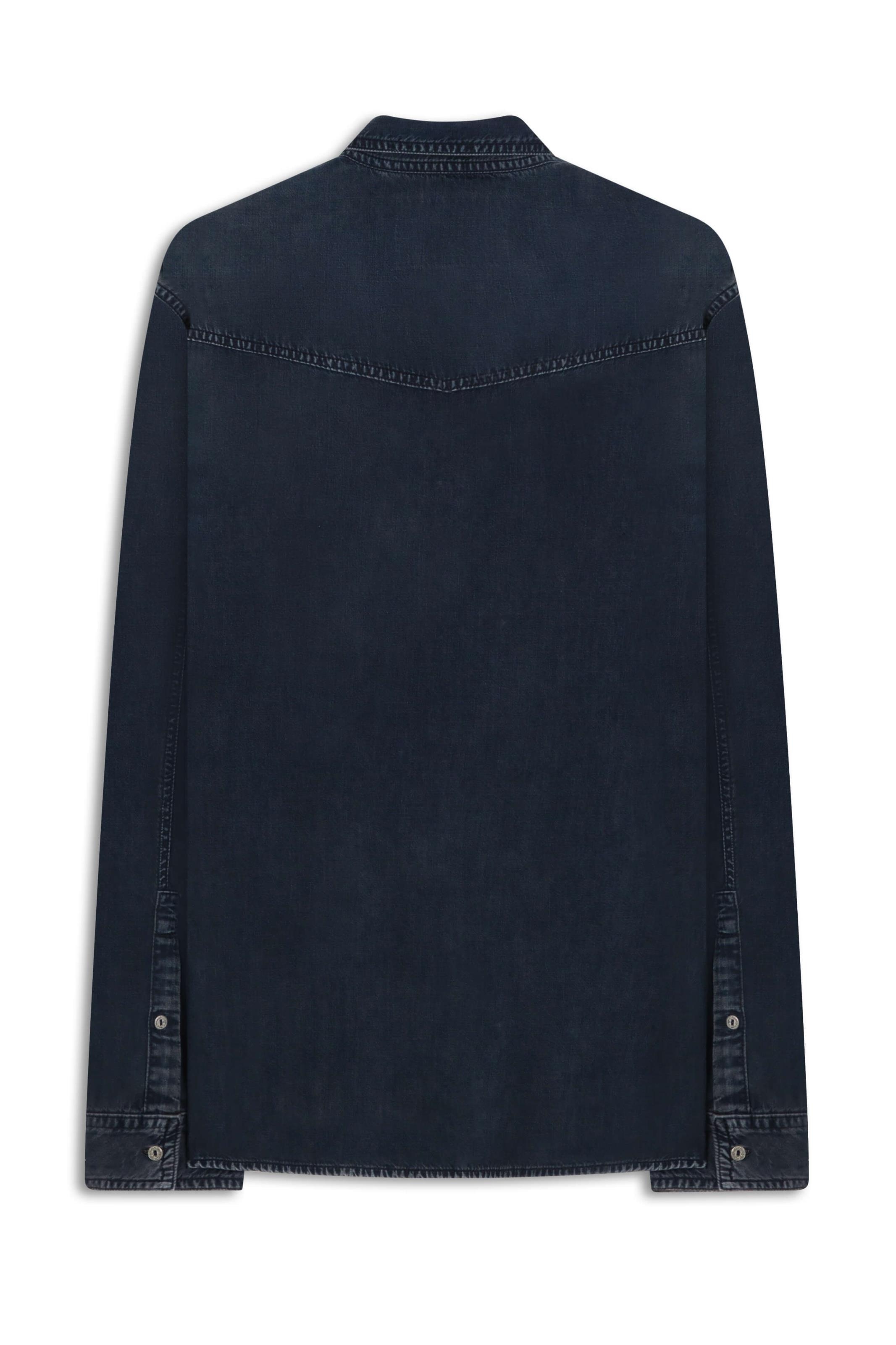 Camisa Viscose Denim Classic Western Lav. Pigmento Preto + Sky