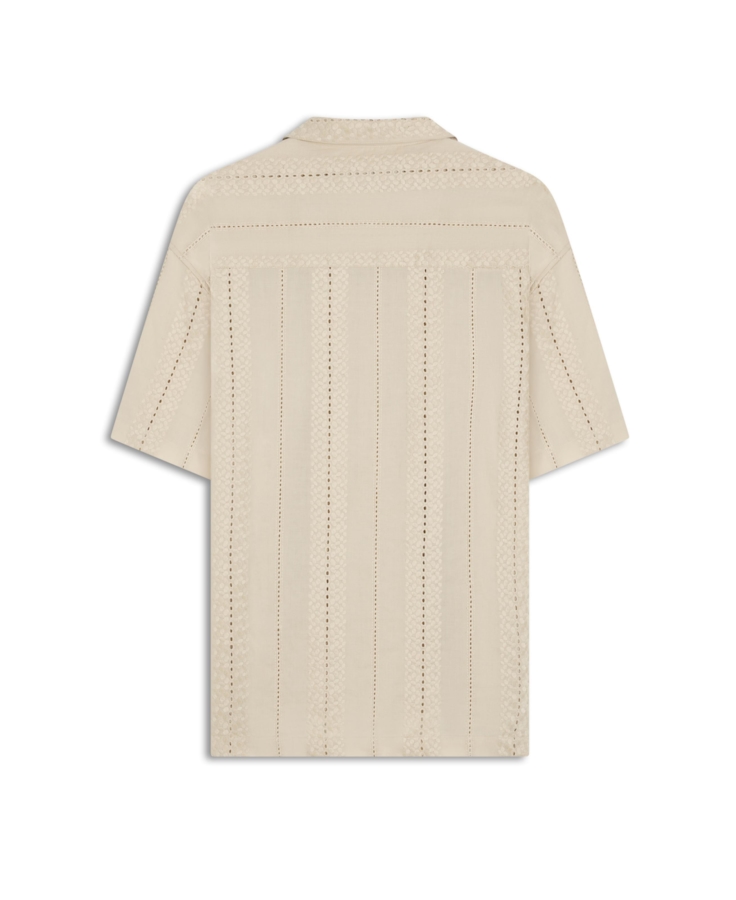 Camisa Voil Striped Overshirt American Areia