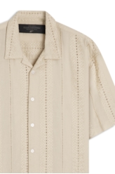 Camisa Voil Striped Overshirt American Areia
