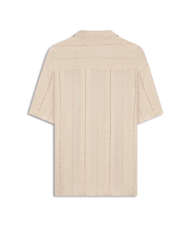 Camisa Voil Striped Overshirt American Areia