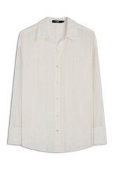 Camisa Voil Wrinckle Oversized Off White