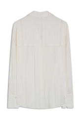 Camisa Voil Wrinckle Oversized Off White