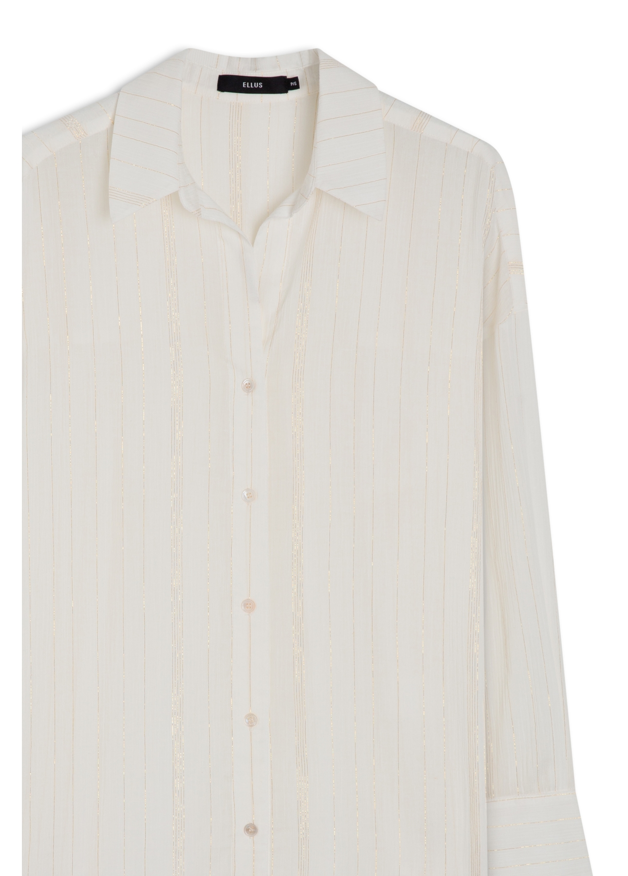 Camisa Voil Wrinckle Oversized Off White