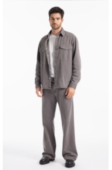 Camisa White Denim  Cargo Castor