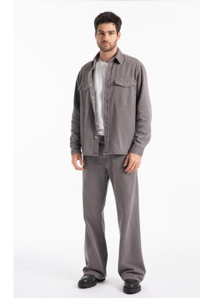 Camisa White Denim  Cargo Castor