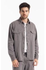 Camisa White Denim  Cargo Castor