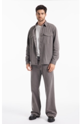 Camisa White Denim  Cargo Castor