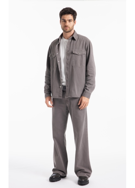 Camisa White Denim  Cargo Castor