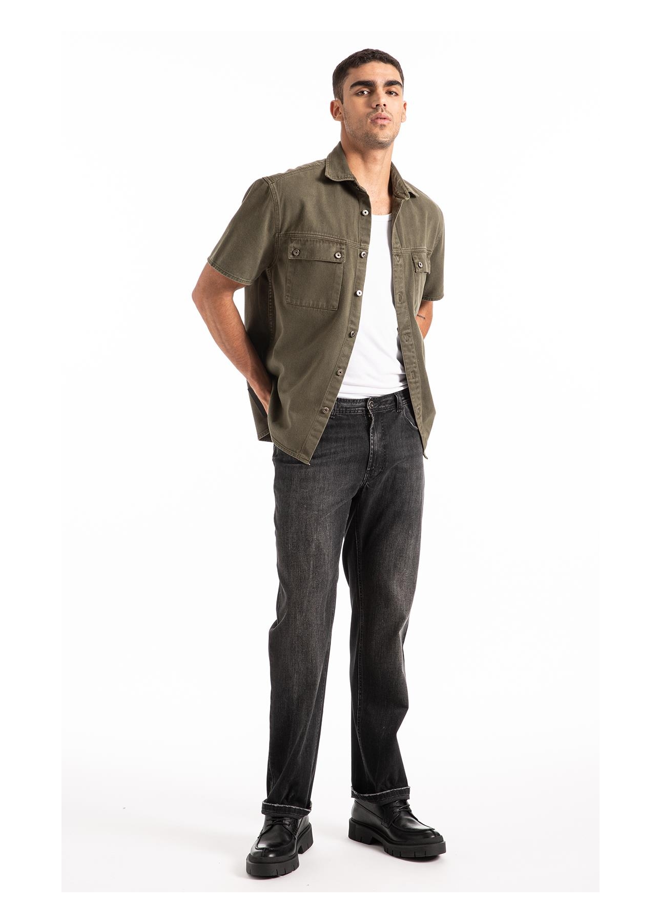 Camisa White Denim  Cargo Verde Escuro