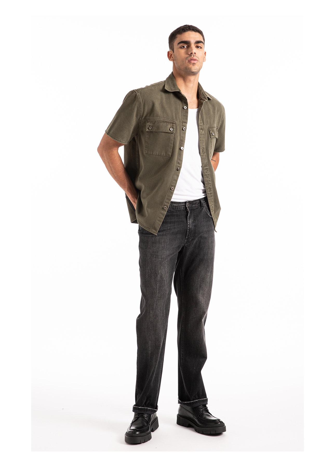 Camisa White Denim  Cargo Verde Escuro