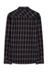 Camisa Wool Touch Atlant Plaid Dark Brown