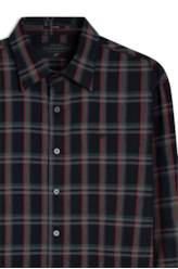 Camisa Wool Touch Atlant Plaid Dark Brown