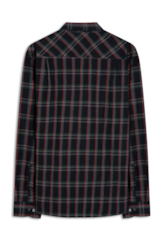 Camisa Wool Touch Atlant Plaid Dark Brown