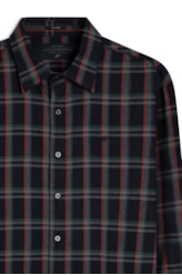 Camisa Wool Touch Atlant Plaid Dark Brown