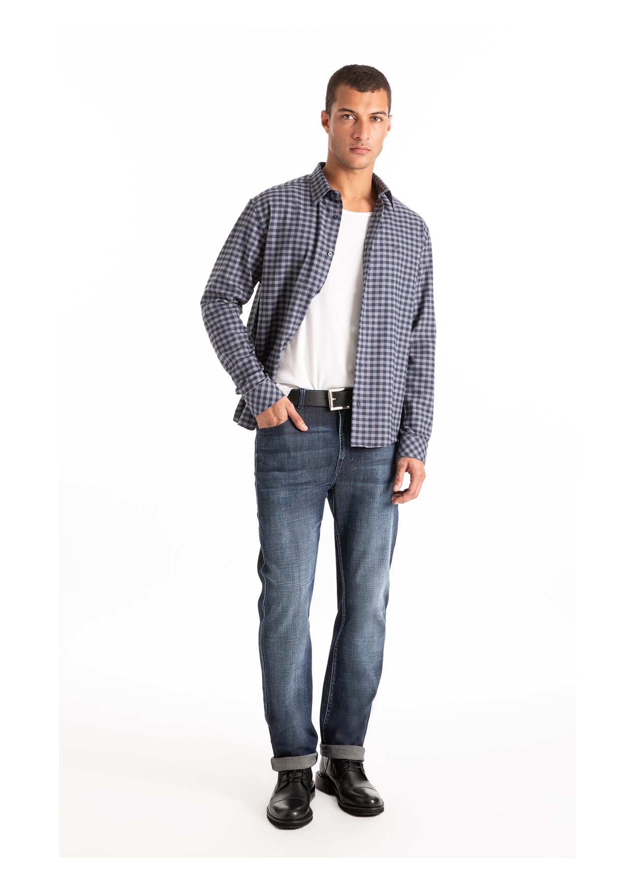 Camisa Wool Touch Irish Grafite