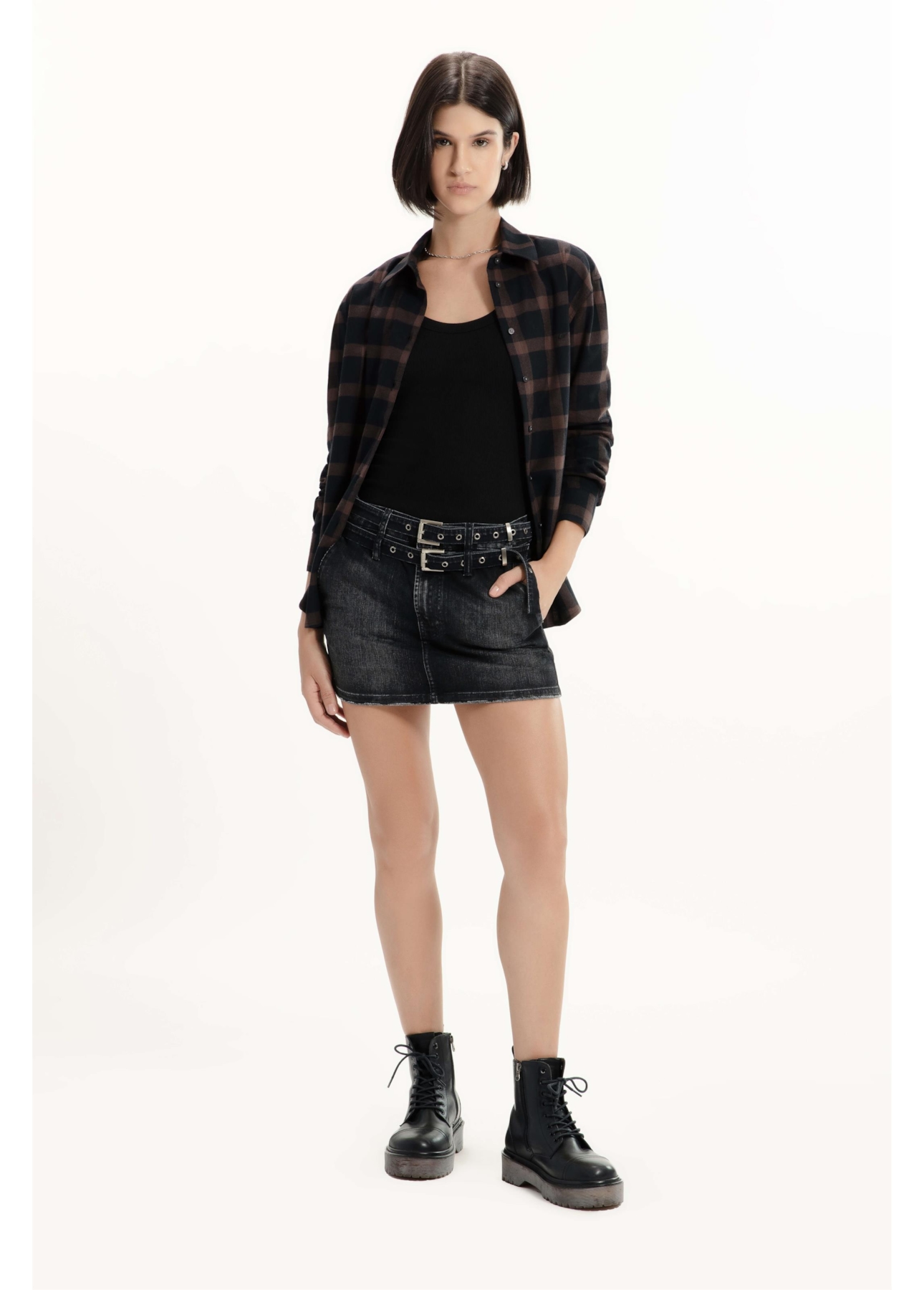 Camisa Wool Touch Over Boyish Marrom