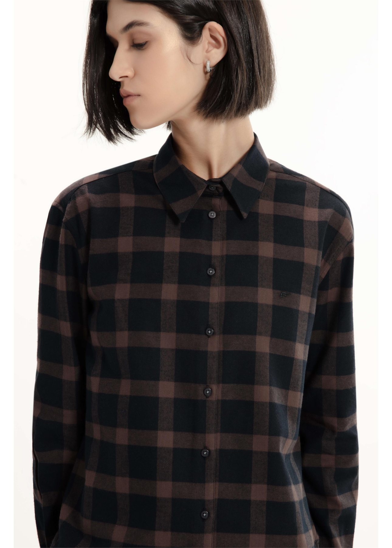 Camisa Wool Touch Over Boyish Marrom
