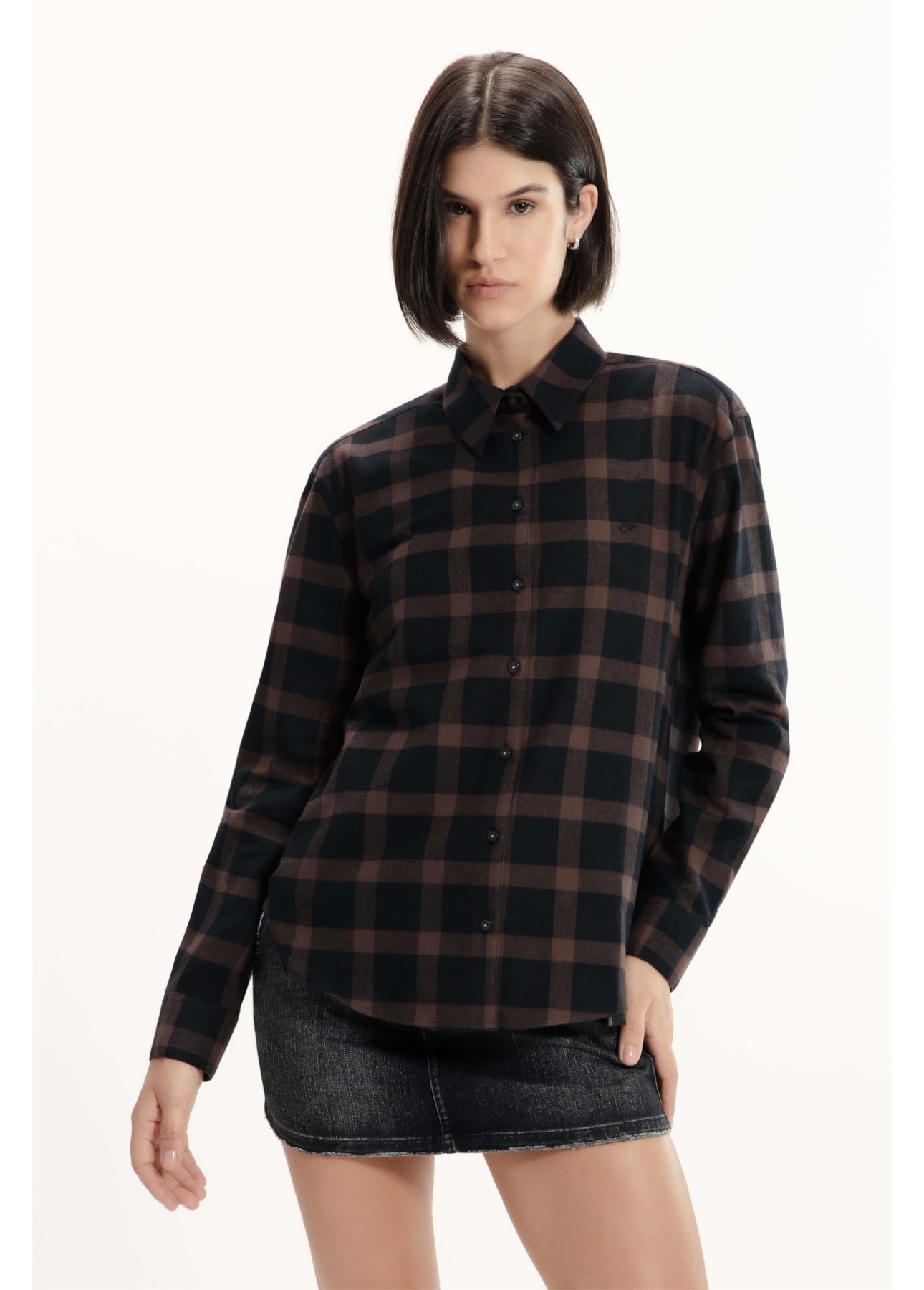 Camisa Wool Touch Over Boyish Marrom