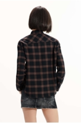 Camisa Wool Touch Over Boyish Marrom