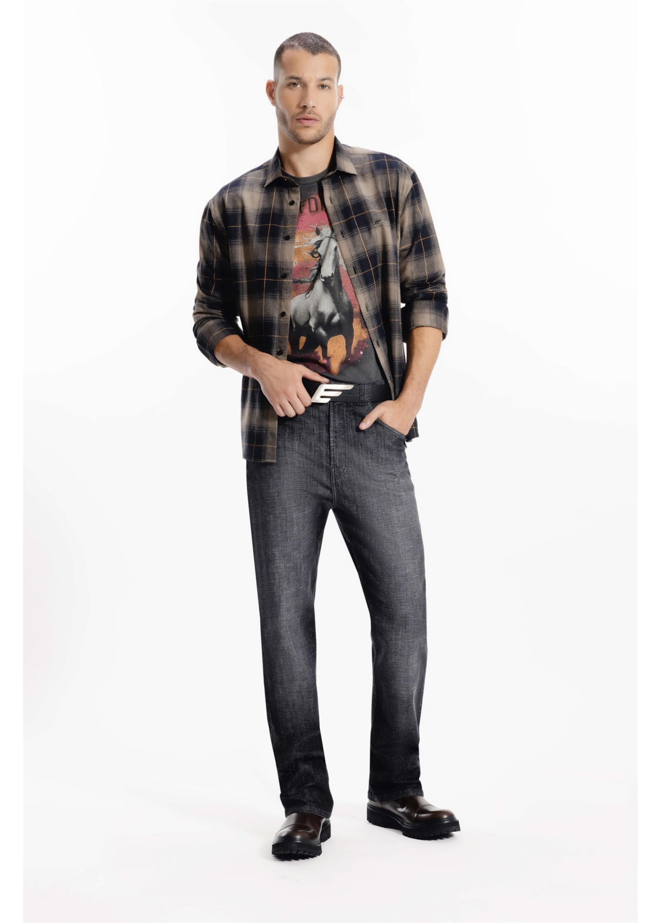 Camisa Wool Touch Verona Slim New Italian Caqui