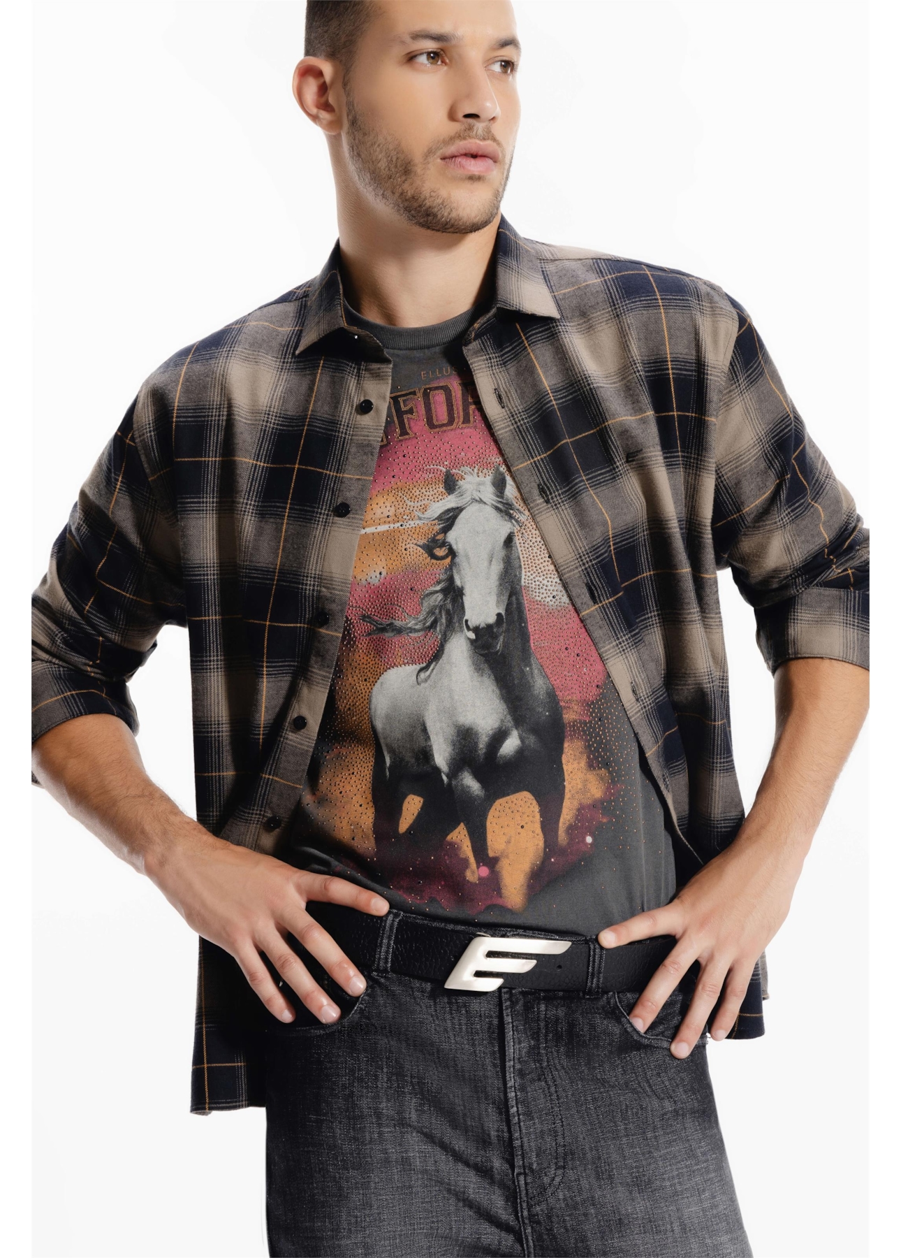 Camisa Wool Touch Verona Slim New Italian Caqui
