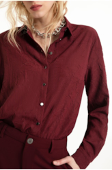 Camisa Wrinkled Classic Bordeaux