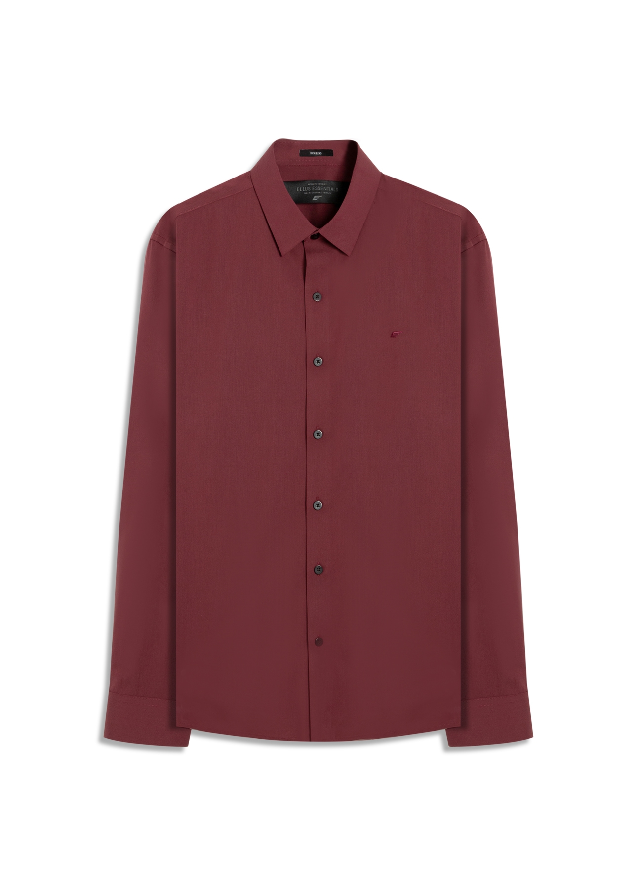 Camisa Wrinkled Cotton Slim Bordeaux
