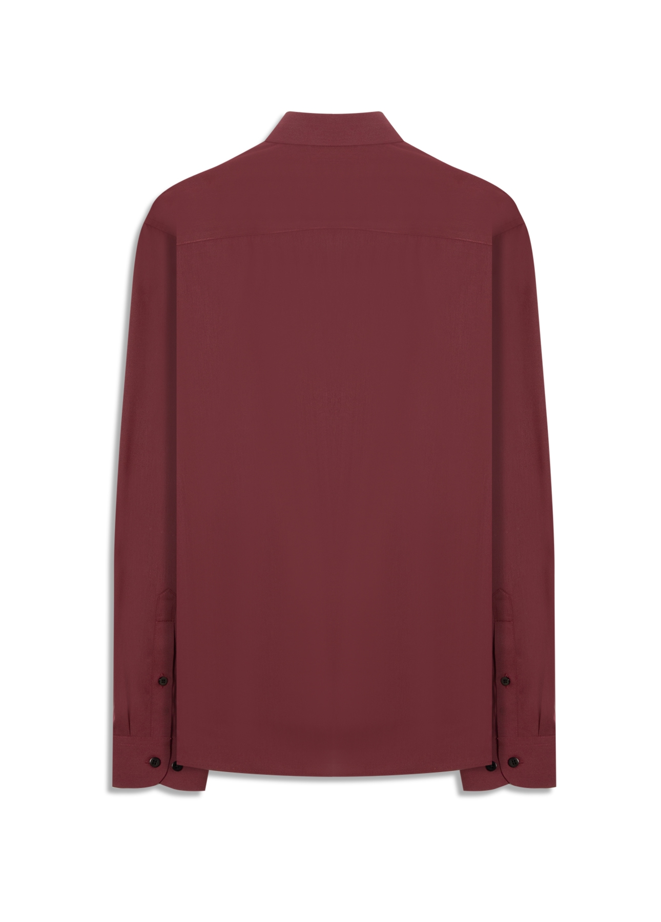 Camisa Wrinkled Cotton Slim Bordeaux