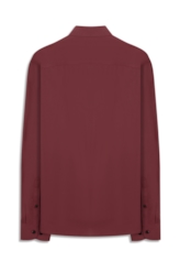 Camisa Wrinkled Cotton Slim Bordeaux
