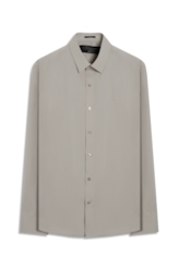 Camisa Wrinkled Cotton Slim Cinza
