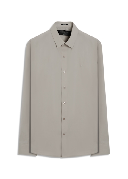 Camisa Wrinkled Cotton Slim Cinza